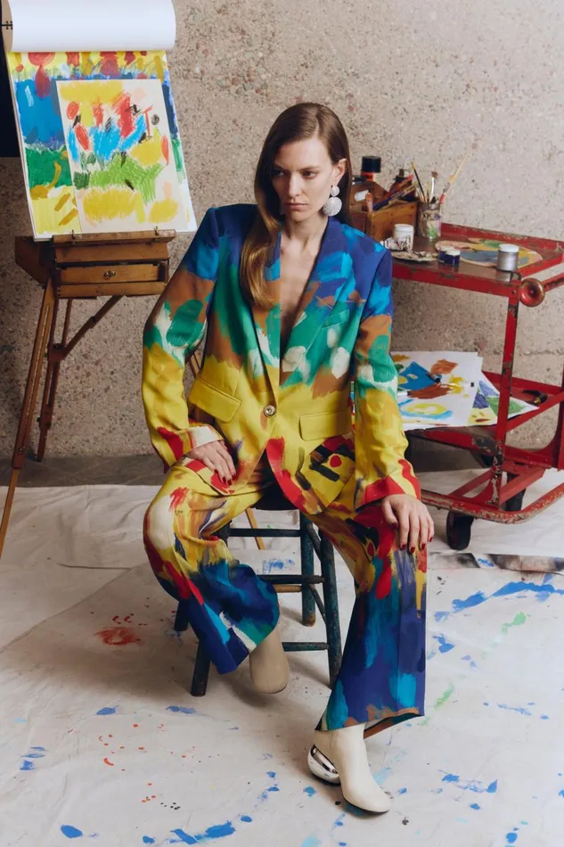 Simon Miller Outerwear Women Lennox Crepe Jacket In Palette Print Simon Miller Outerwear Women Lennox Crepe Jacket In Palette Print