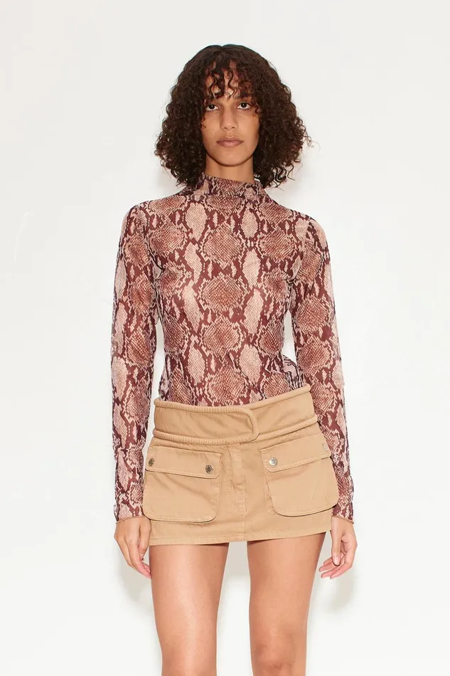 Simon Miller Tops Women Simon Miller Wendel Mesh Top In Snake Print