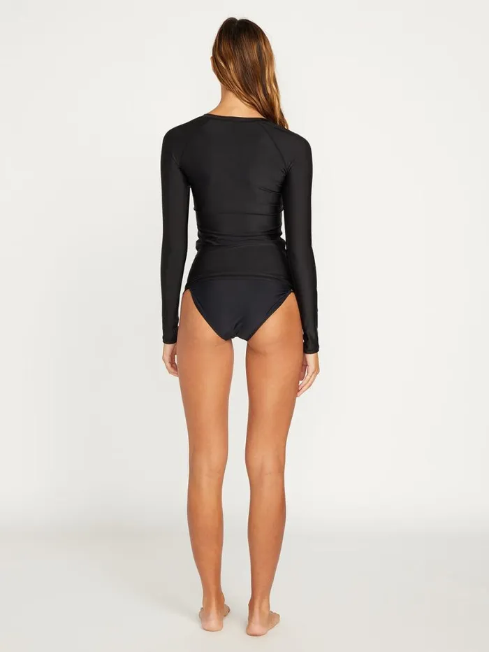 Simply Core Long Sleeve Rashguard 8211 Black Womens Volcom Rashguards