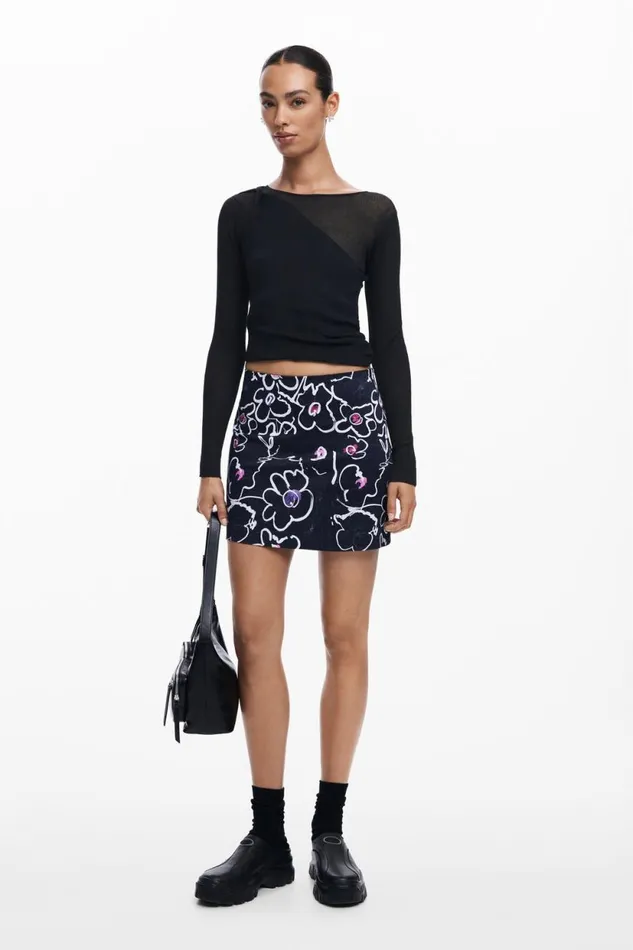 Skirts And Shorts Women Desigual Floral Miniskirt Blue