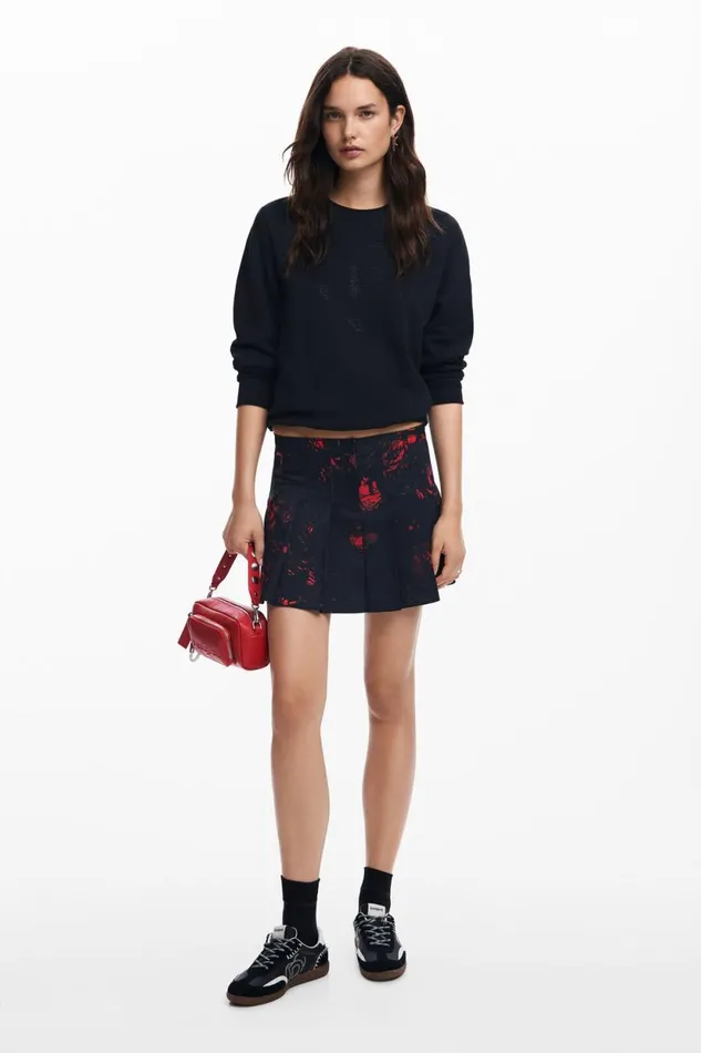 Skirts And Shorts Women Desigual Pleated Miniskirt By M Christian Lacroi Red
