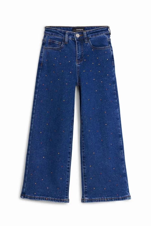 Skirts And Trousers Kids Desigual Long Jeans With Dots Blue