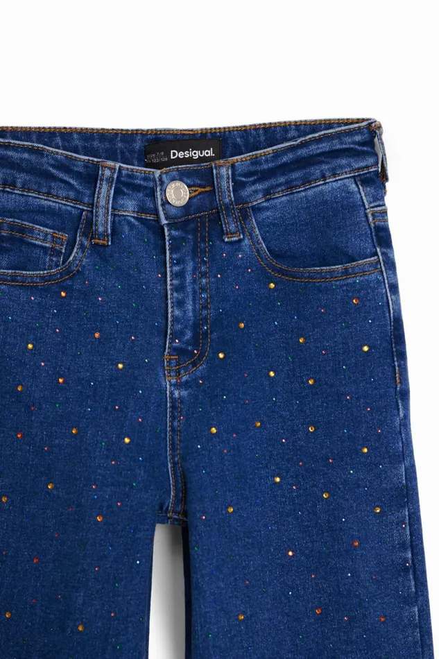 Skirts And Trousers Kids Desigual Long Jeans With Dots Blue