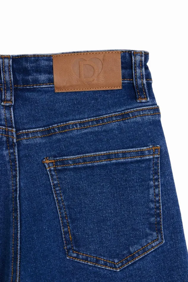 Skirts And Trousers Kids Desigual Long Jeans With Dots Blue