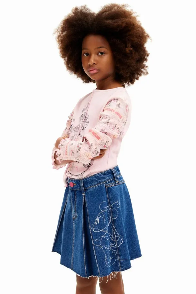 Skirts And Trousers Kids Desigual Minnie Denim Miniskirt Blue