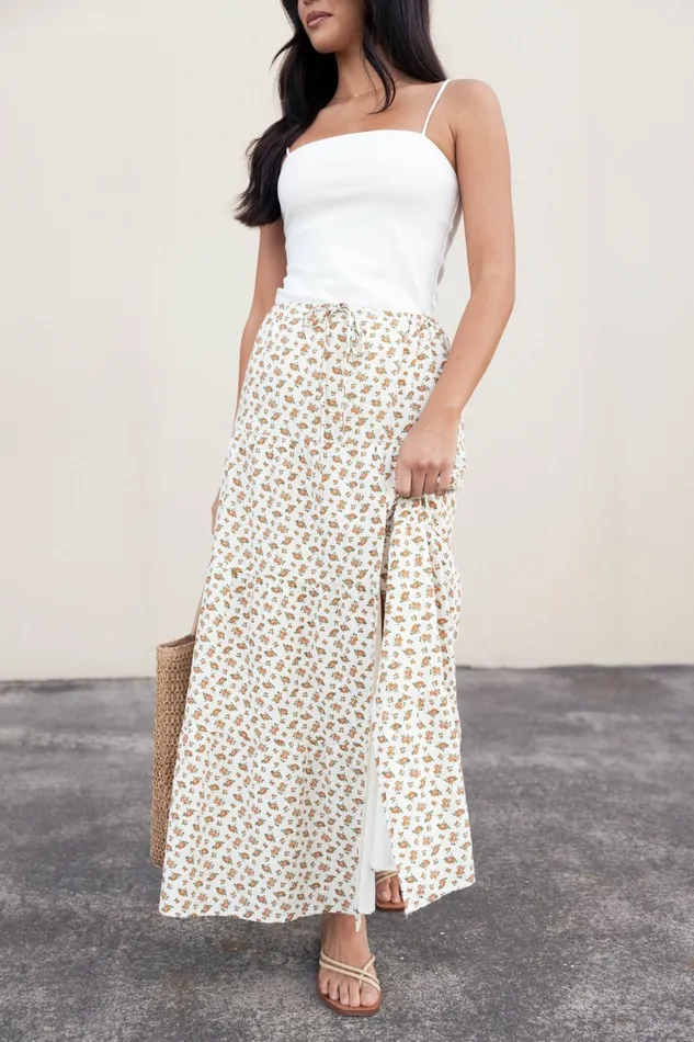 Skirts Petal and Pup Women Bailey Tiered Maxi Skirt Yellow