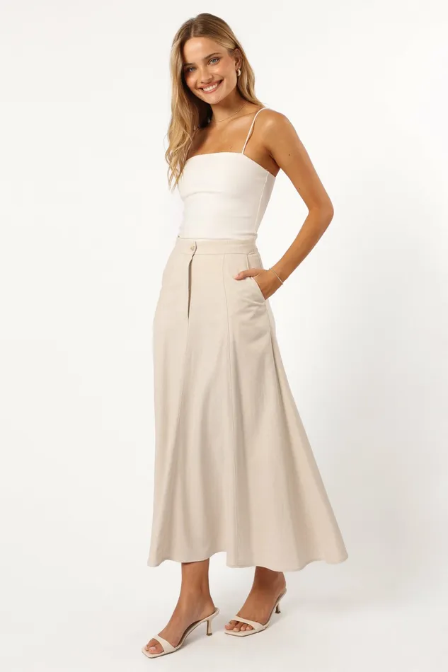 Skirts Petal and Pup Women Odetta Maxi Skirt Oatmeal