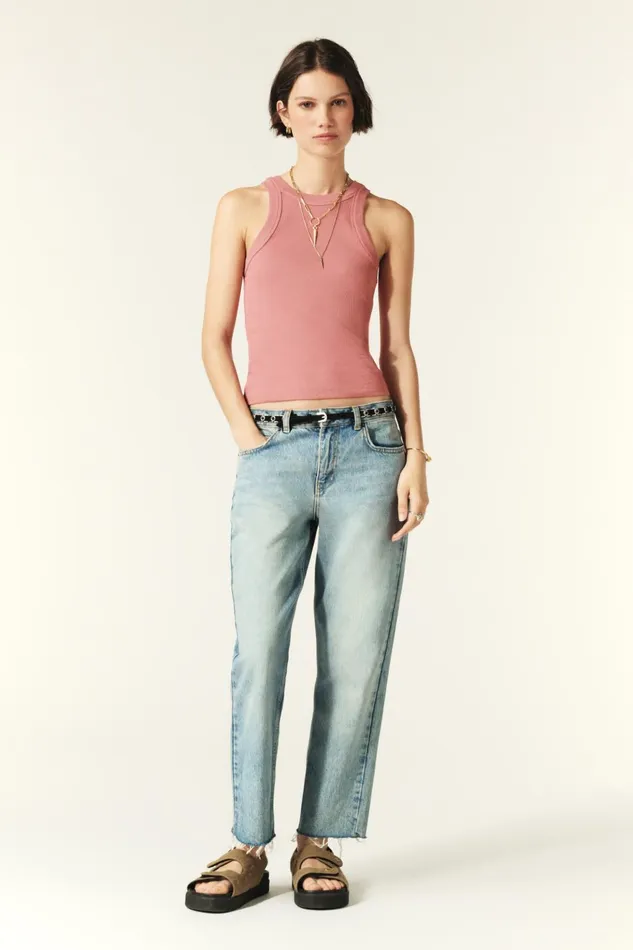 Sleeveless Top Cynda Pink Women Baandsh Tops and Shirts