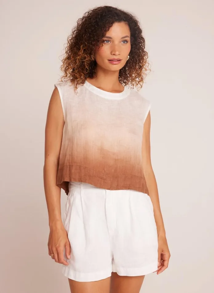 Sleeveless Women Bella Dahl Boxy Button Back Top 8211 Coconut Ombre Dye