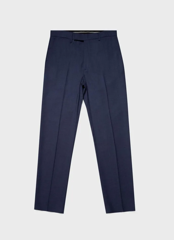 Slim Fit Wool Trouser Blue Melange Men SUNSPEL Pants