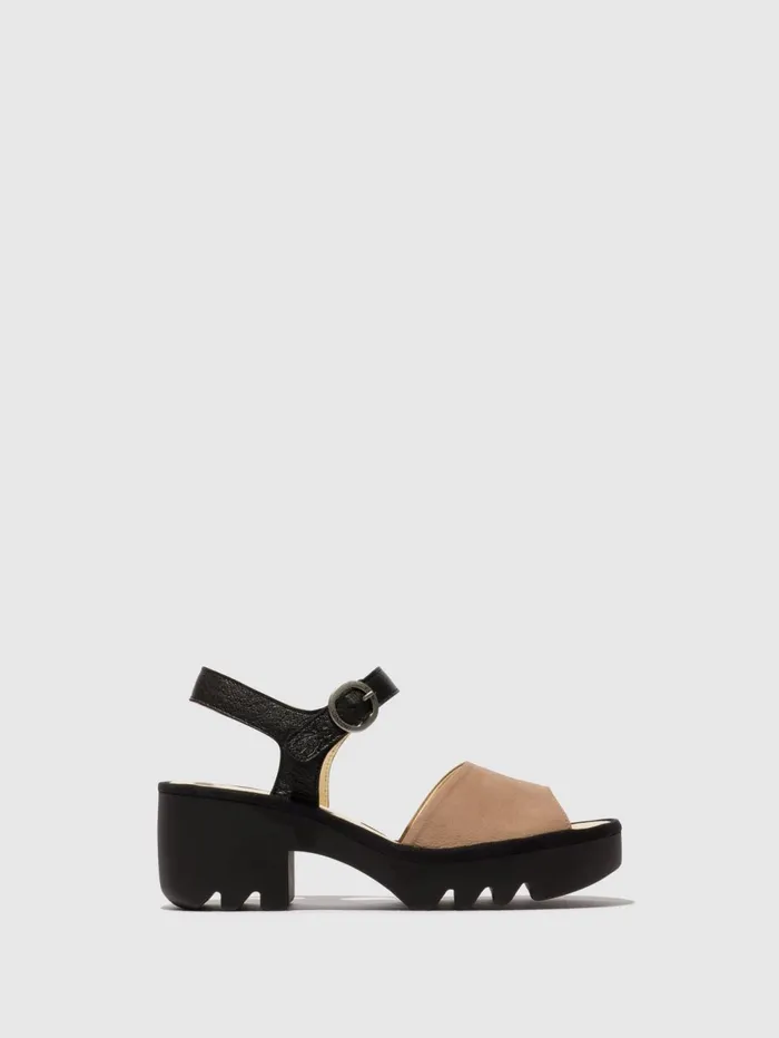 SlingBack Sandals TULL503FLY TAUPEBLACK Women Fly London Sandals