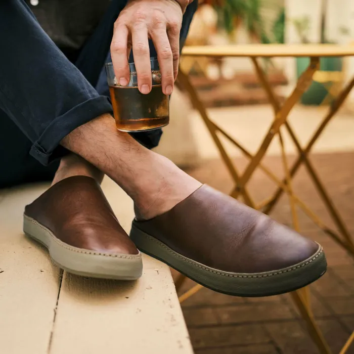 SlipOn Men Olukai Hmani Leather Mules 8211 Toffee Tan
