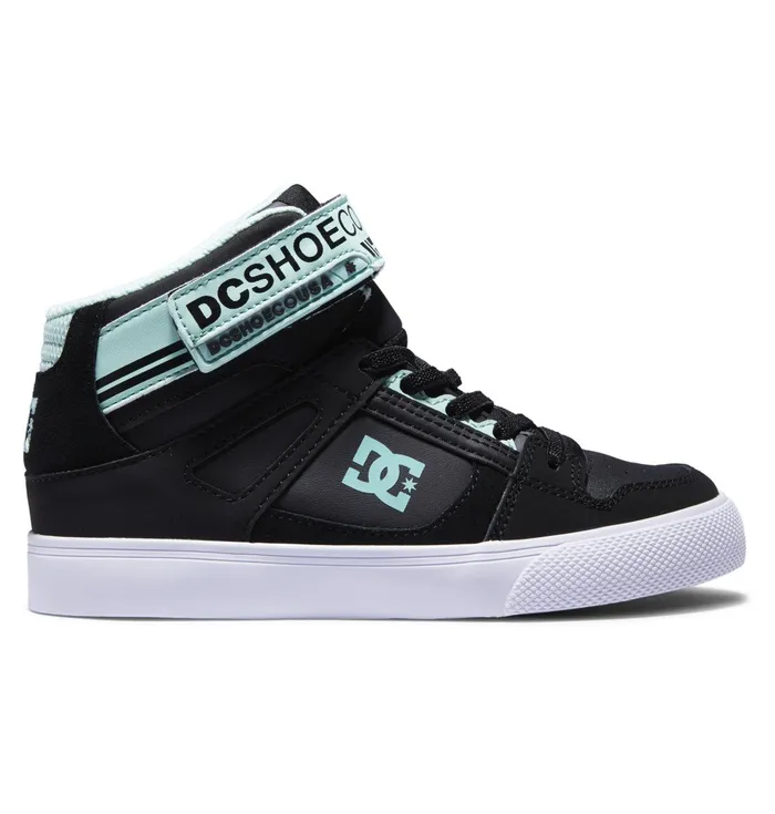 Sneakers Kids Girls Pure High Elastic Lace Shoes blackgreen DC Shoes