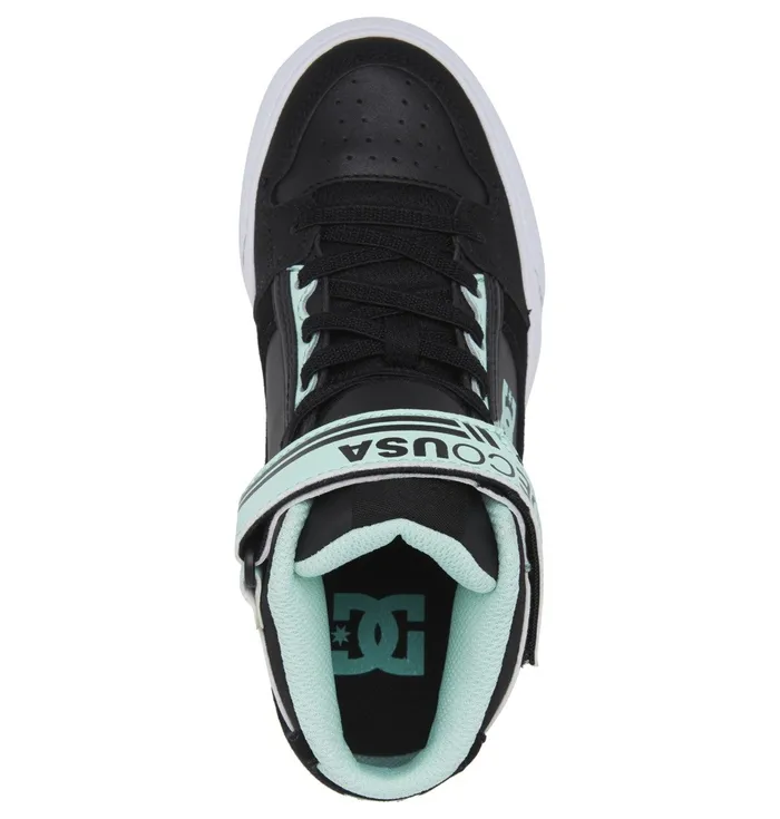 Sneakers Kids Girls Pure High Elastic Lace Shoes blackgreen DC Shoes