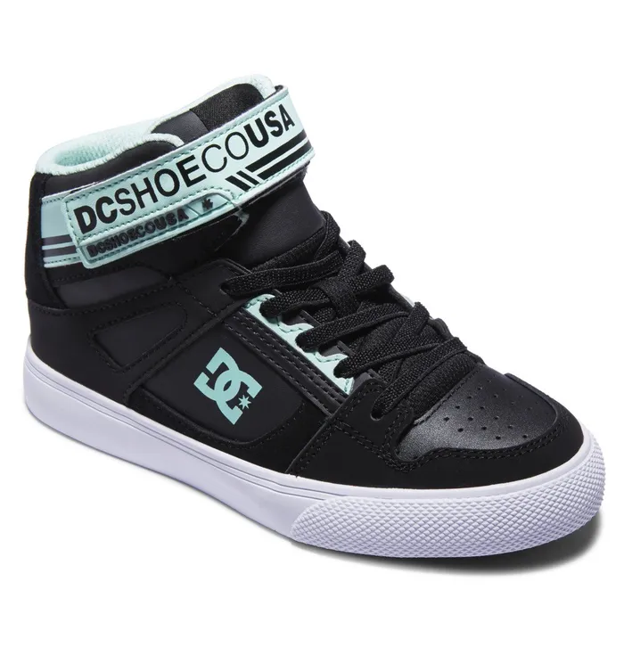 Sneakers Kids Girls Pure High Elastic Lace Shoes blackgreen DC Shoes