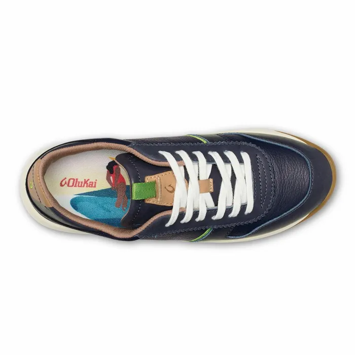 Sneakers Women Olukai Kaulele Leather Sneakers 8211 Trench Blue