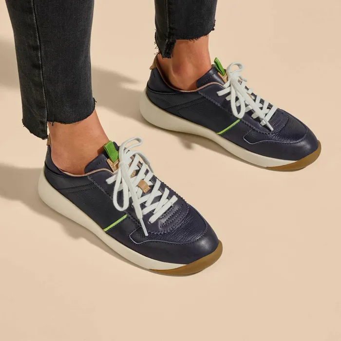 Sneakers Women Olukai Kaulele Leather Sneakers 8211 Trench Blue