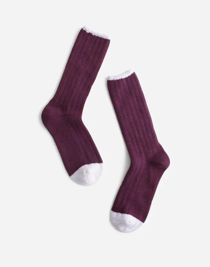 Socks Women Madewell Ribbed Trouser Socks Midnight Plum