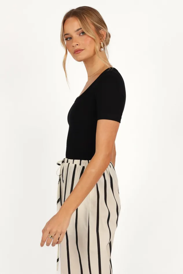 Solene Knit Top Black Women Tops Petal and Pup