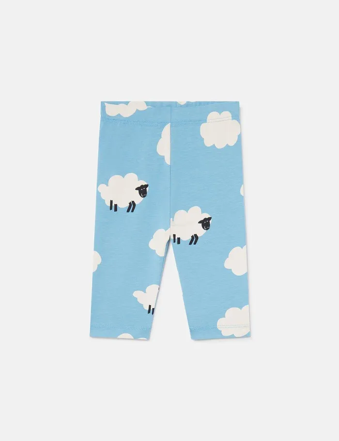 Stella McCartney Baby Girls Kids Sheep Pattern Leggings Blue And White