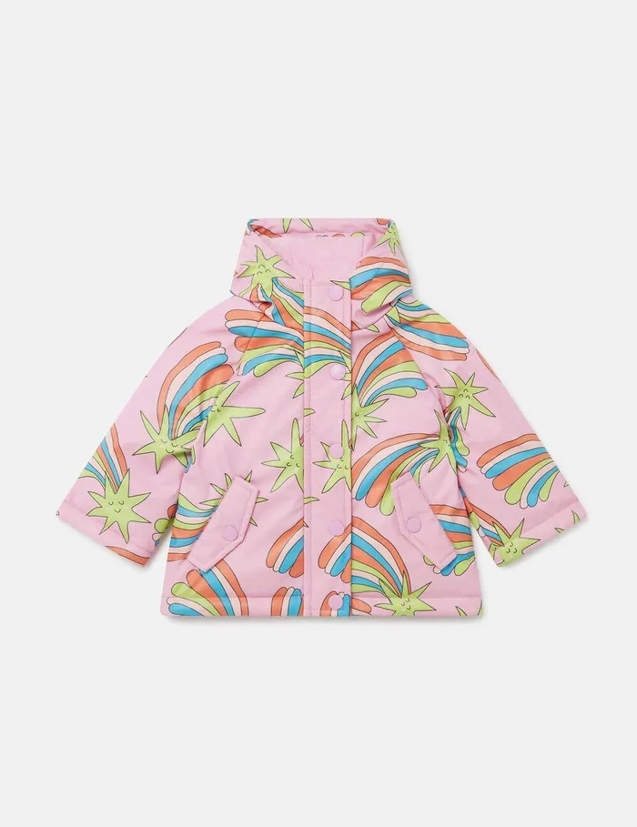 Stella McCartney Baby Girls Kids Shooting Stars Raincoat Multicolor Pink