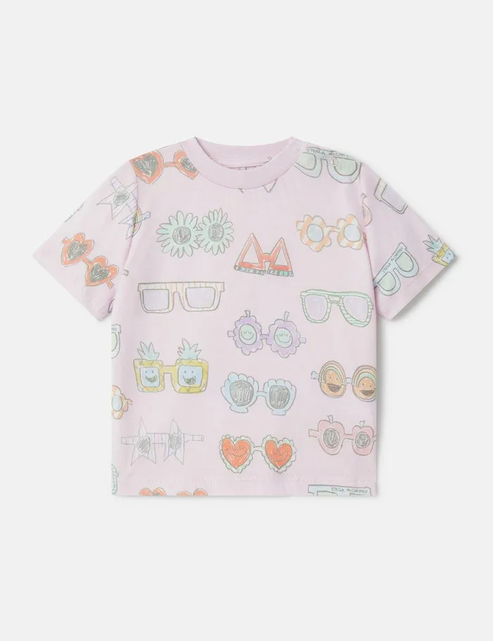 Stella McCartney Baby Girls Kids Sunglasses Doodle Print TShirt Pink