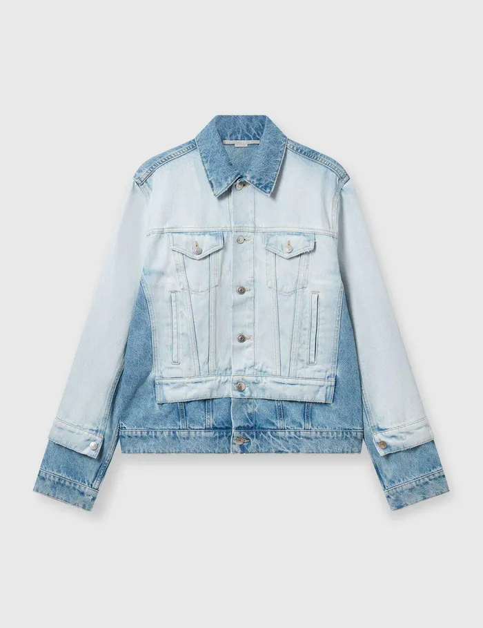 Stella McCartney Coats And Jackets Women Contrast Panel Denim Jacket Blue