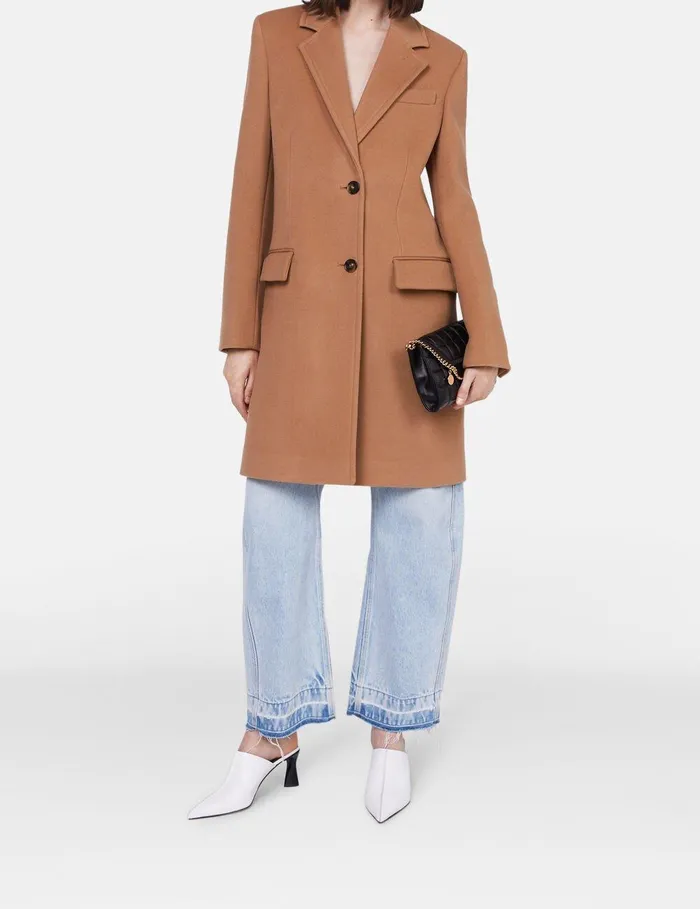 Stella McCartney Coats And Jackets Women Stella Iconics Structured SingleBreasted Coat Camel Stella McCartney Coats And Jackets Women Stella Iconics Structured SingleBreasted Coat Camel