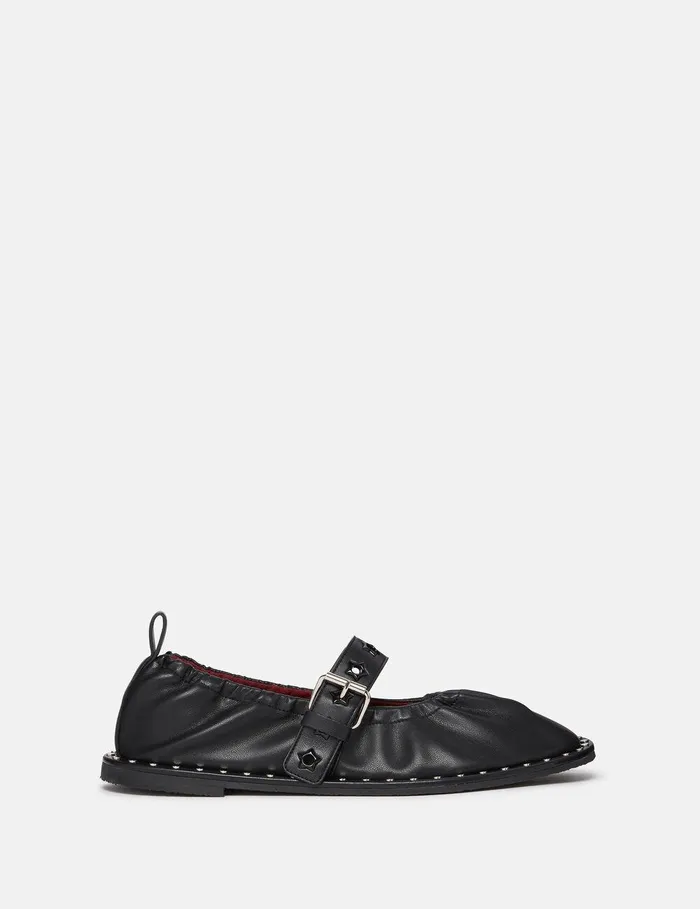 Stella McCartney Flats Women Falabella StarStudded Ballet Flats Midnight Black And Pure White