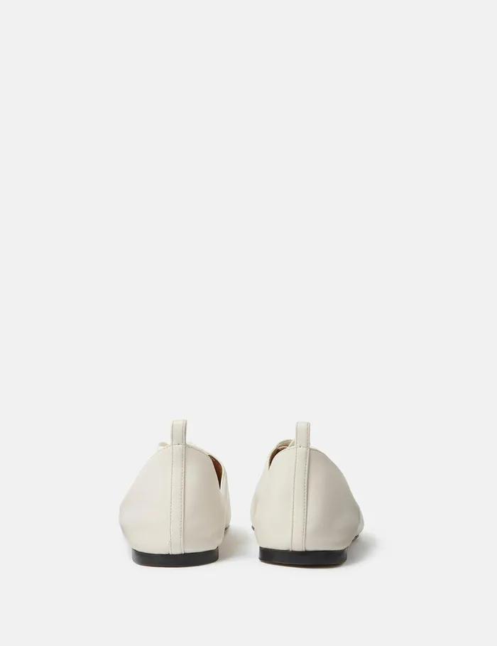 Stella McCartney Flats Women Terra Laced Alter Mat Ballerina Flats Greggio White Stella McCartney Flats Women Terra Laced Alter Mat Ballerina Flats Greggio White