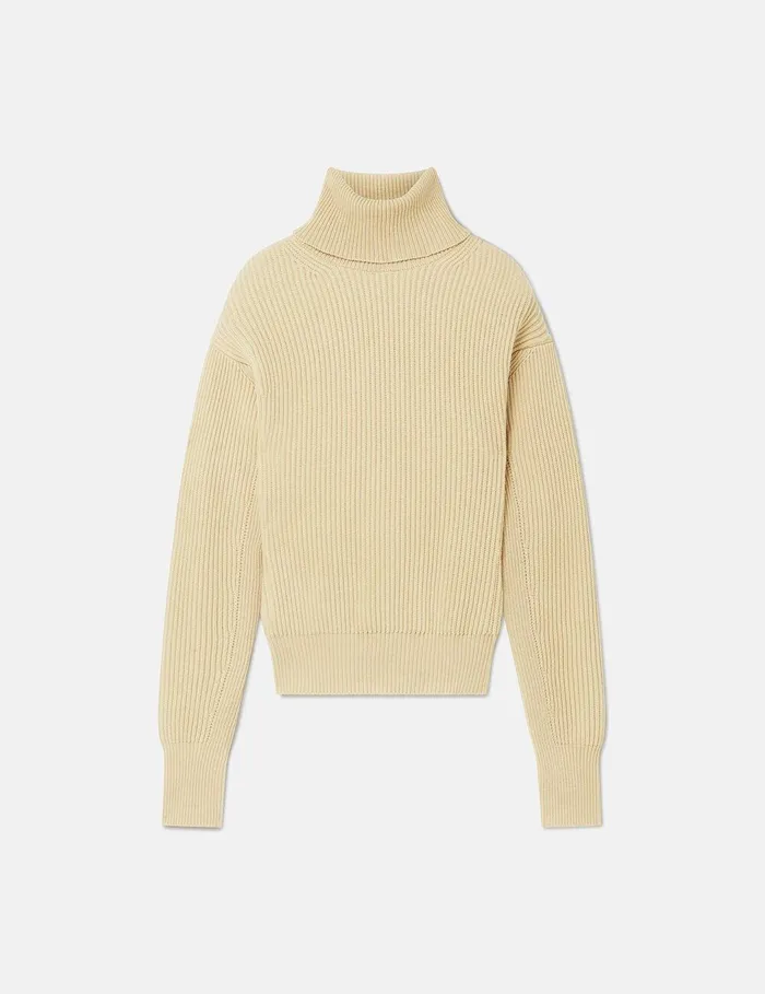 Stella McCartney Knitwear Women LongSleeve Turtleneck Jumper Lemon Yellow