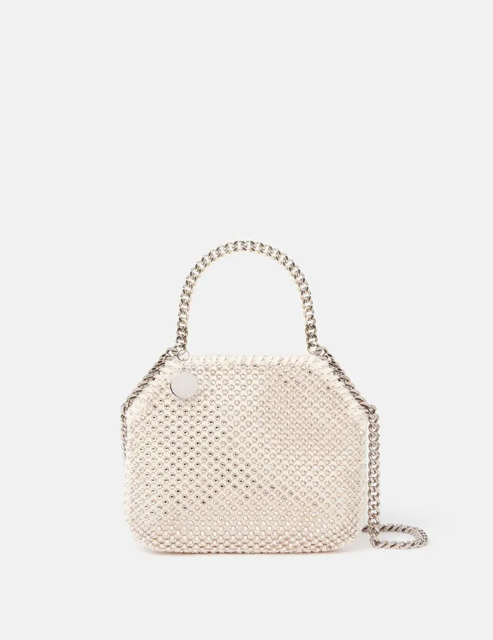 Stella McCartney Mini Bags And Clutches Women Falabella Crystal Mesh Mini Tote Bag Almond Stella McCartney Mini Bags And Clutches Women Falabella Crystal Mesh Mini Tote Bag Almond
