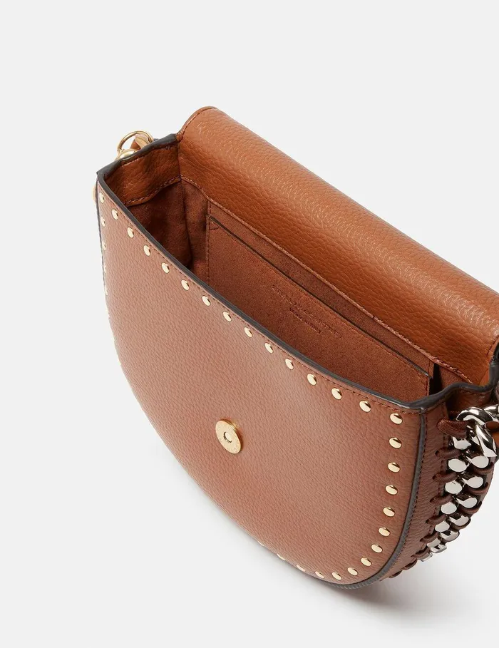 Stella McCartney Mini Bags And Clutches Women Frayme Studded Grainy Alter Mat Medium Flap Shoulder Bag Pecan Stella McCartney Mini Bags And Clutches Women Frayme Studded Grainy Alter Mat Medium Flap Shoulder Bag Pecan