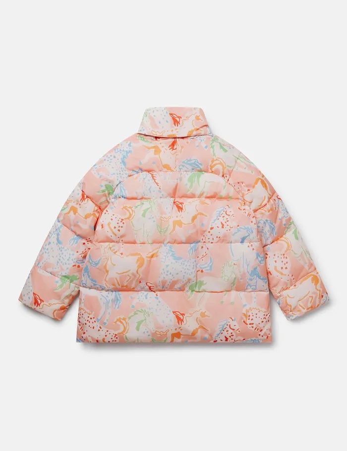 Stella McCartney Outerwear Kids Horse Print Puffer Coat Multicolour Stella McCartney Outerwear Kids Horse Print Puffer Coat Multicolour