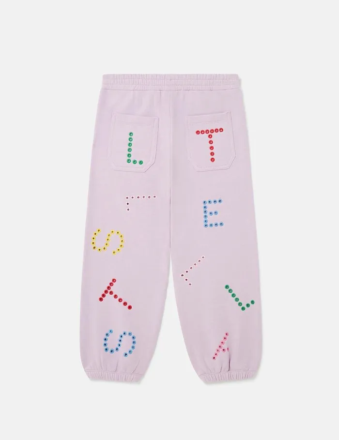 Stella McCartney Pants and Shorts Kids Stella Pattern Joggers Lavender Stella McCartney Pants and Shorts Kids Stella Pattern Joggers Lavender