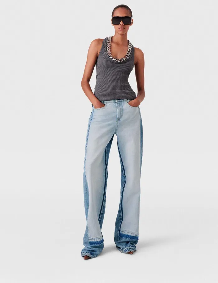 Stella McCartney Shirts And Tops Women Chunky Chain Tank Top Dunkelgrau Meliert Stella McCartney Shirts And Tops Women Chunky Chain Tank Top Dunkelgrau Meliert