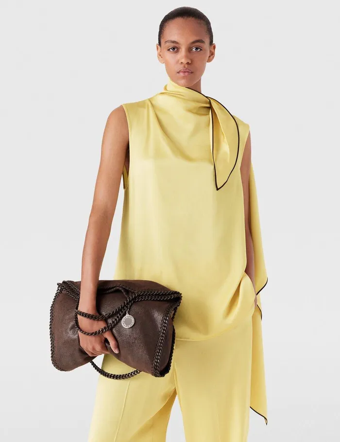Stella McCartney Shirts And Tops Women Tie Neck Top Chamomile