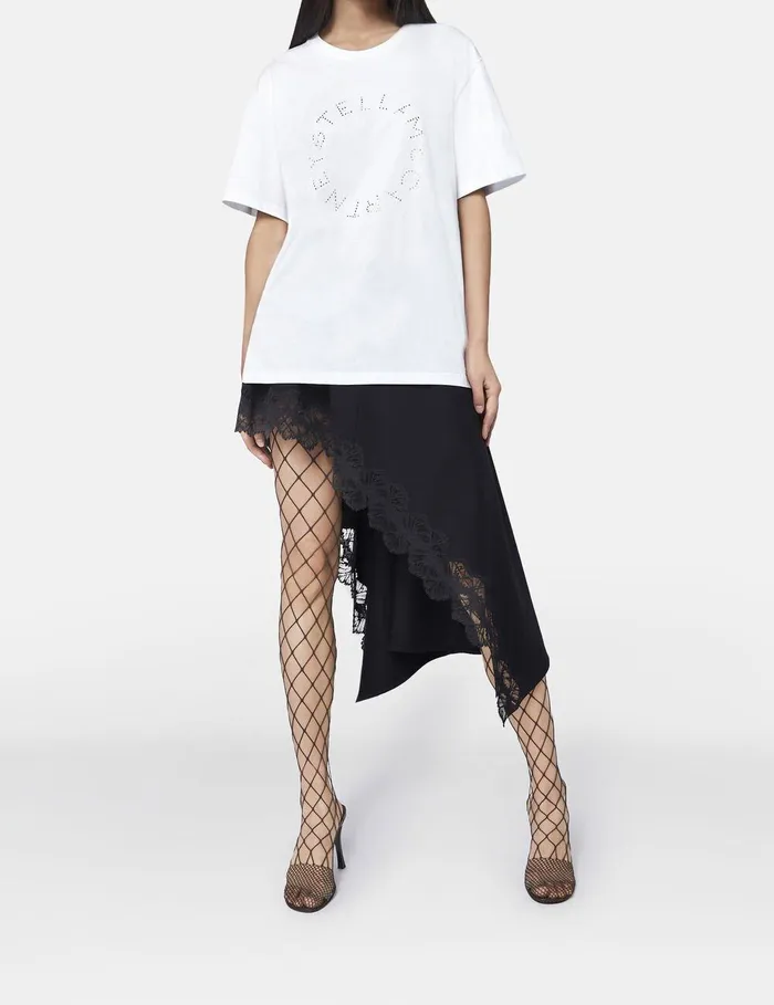 Stella McCartney Sweatshirts And TShirts Women Diamant Logo TShirt Pure White Stella McCartney Sweatshirts And TShirts Women Diamant Logo TShirt Pure White