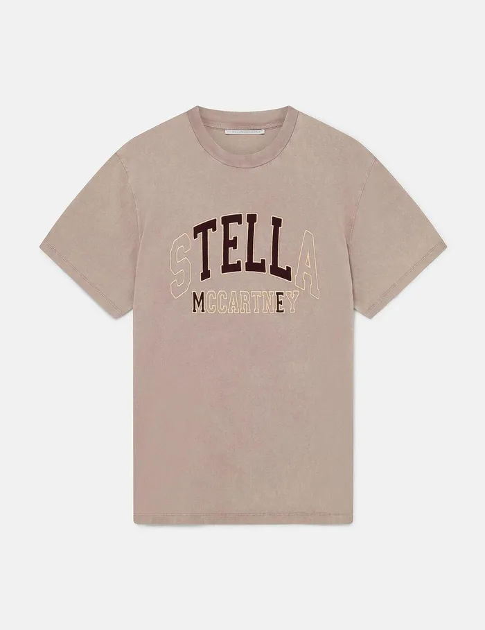 Stella McCartney Sweatshirts And TShirts Women Tell Stella Boxy TShirt Taupe Brown Stella McCartney Sweatshirts And TShirts Women Tell Stella Boxy TShirt Taupe Brown
