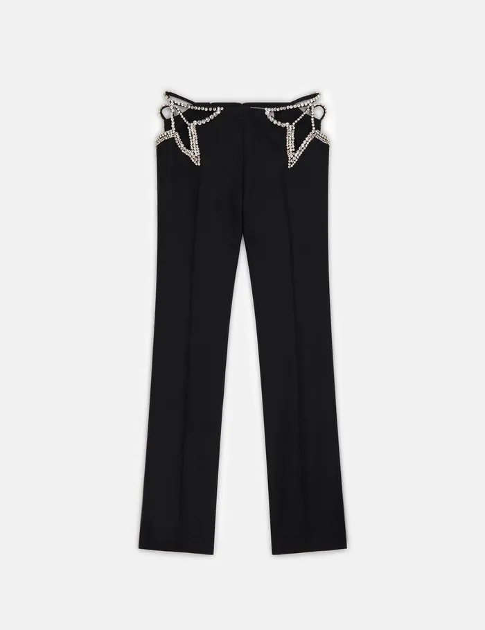 Stella McCartney Tailoring Women Ultra Low Rise Diamant Star Trousers Black
