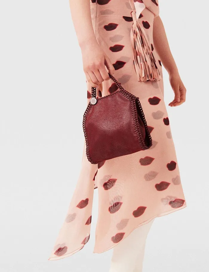 Stella McCartney TopHandle Bags Women Falabella Tiny Enamel Tote Bag Ruby Red Stella McCartney TopHandle Bags Women Falabella Tiny Enamel Tote Bag Ruby Red