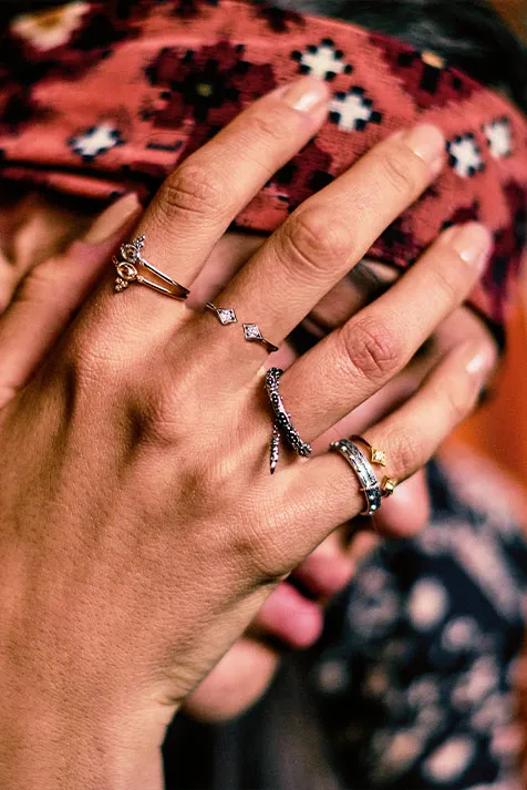 Sterling Silver Ring Juju Gray Women Baandsh Jewelry