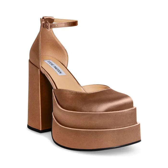 Steve Madden Charlize Blush Satin Womens Platforms Steve Madden Charlize Blush Satin Womens Platforms