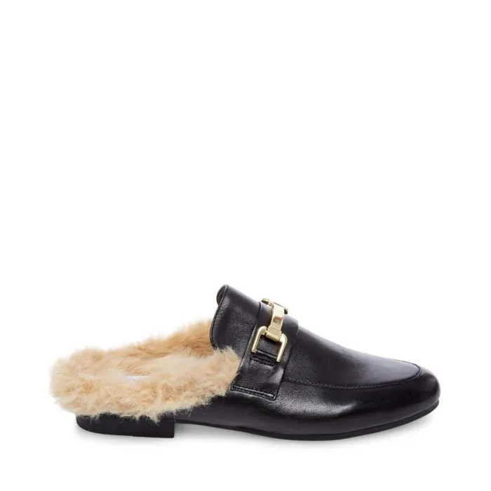 Steve Madden Khloe Black Leather Womens Mules