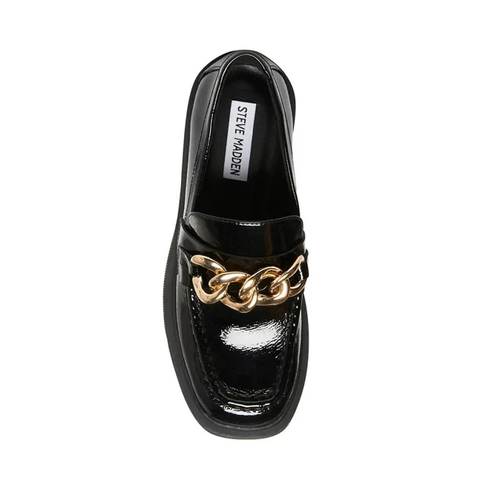 Steve Madden Meadow Black Patent Womens Loafers