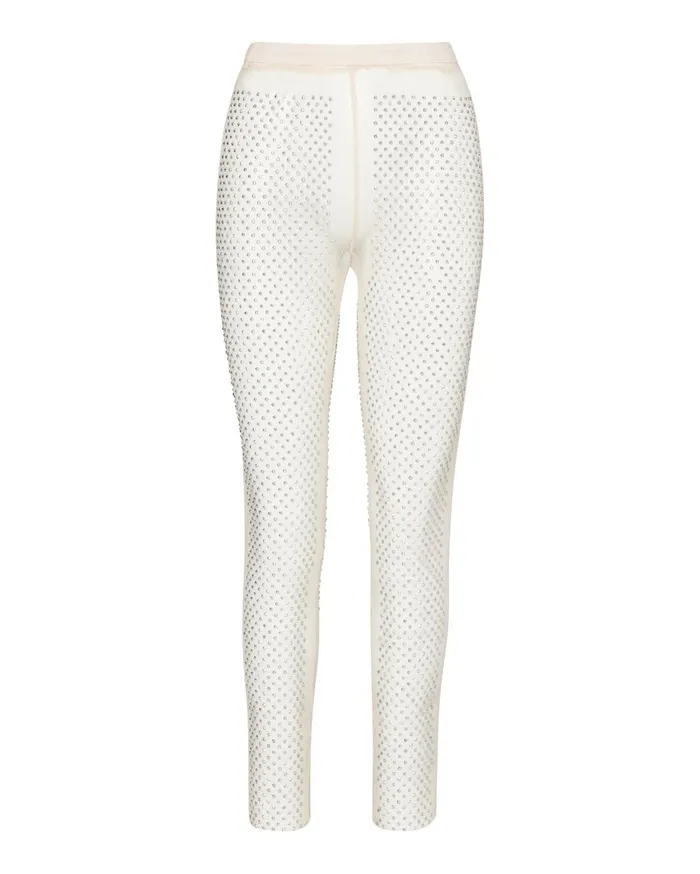 Steve Madden Mesh Rhinestone Pants Ivory Womens Bottoms Steve Madden Mesh Rhinestone Pants Ivory Womens Bottoms