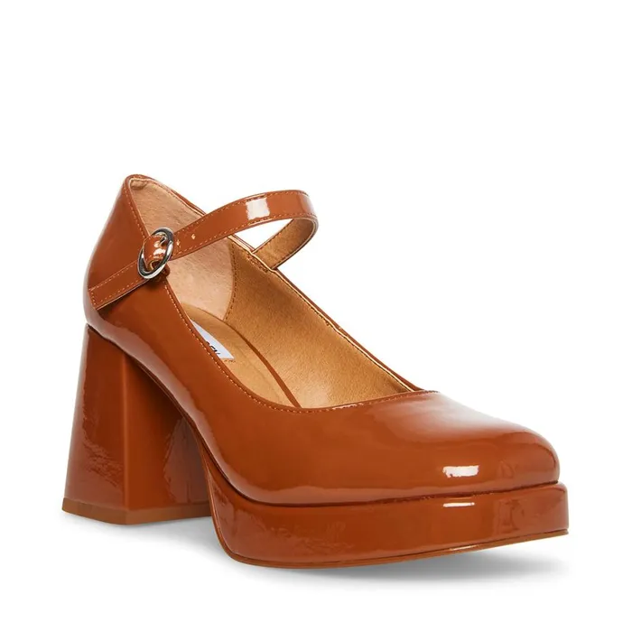 Steve Madden Mingle Cognac Patent Womens Loafers Steve Madden Mingle Cognac Patent Womens Loafers