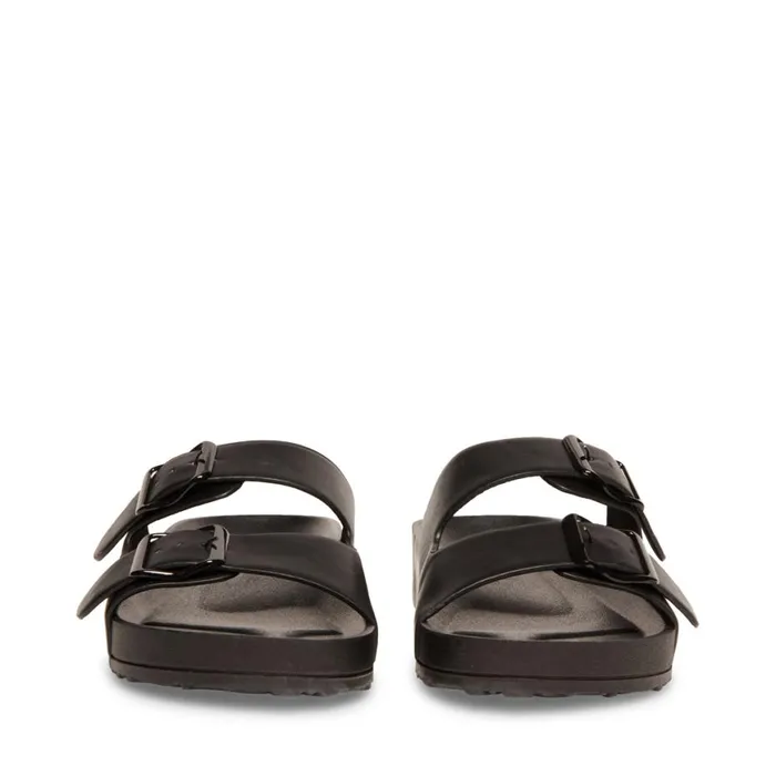 Steve Madden Teddy T Black Womens Sandals