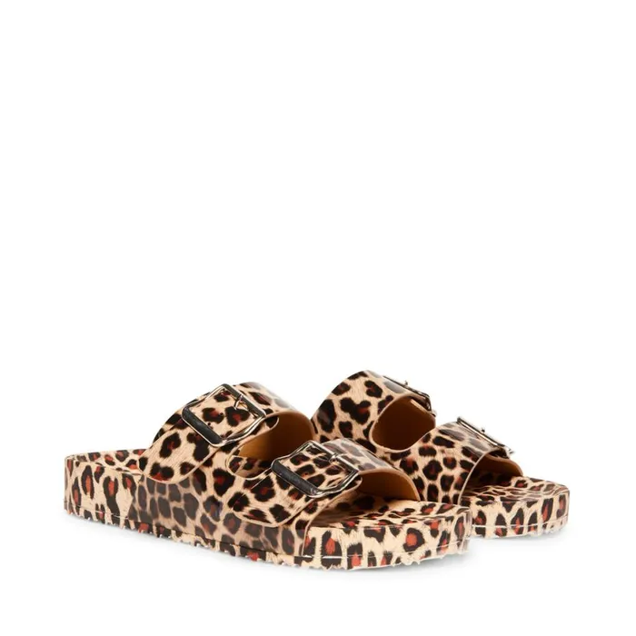 Steve Madden Teddy T Leopard Womens Sandals