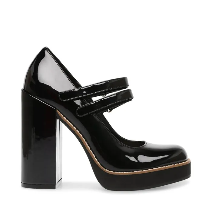 Steve Madden Twice Black Patent Womens Loafers